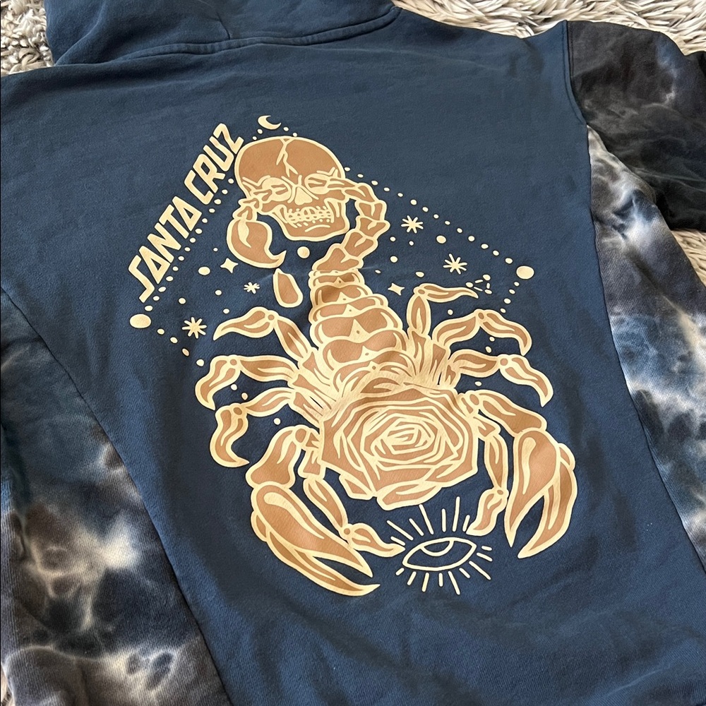 Santa Cruz Skateboards Blue and Gold Scorpion Hoodie